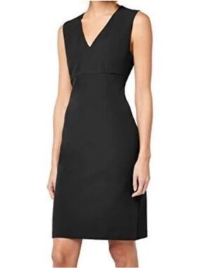 Banana Republic Sheath V Neck Sleeveless Side Zip Black Dress Women Size 0